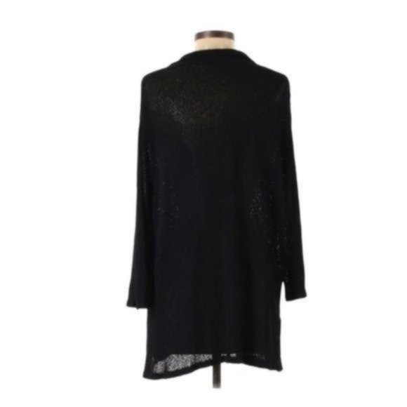 Margaret O'Leary Pullover Sweater Black Collar Viscose Knit Tunic size 2 - Picture 2 of 10